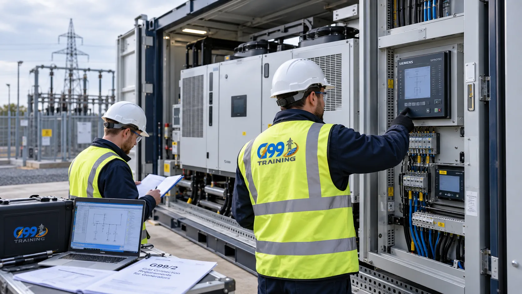 Power generating equipment undergoing technical assessment for UK grid connection