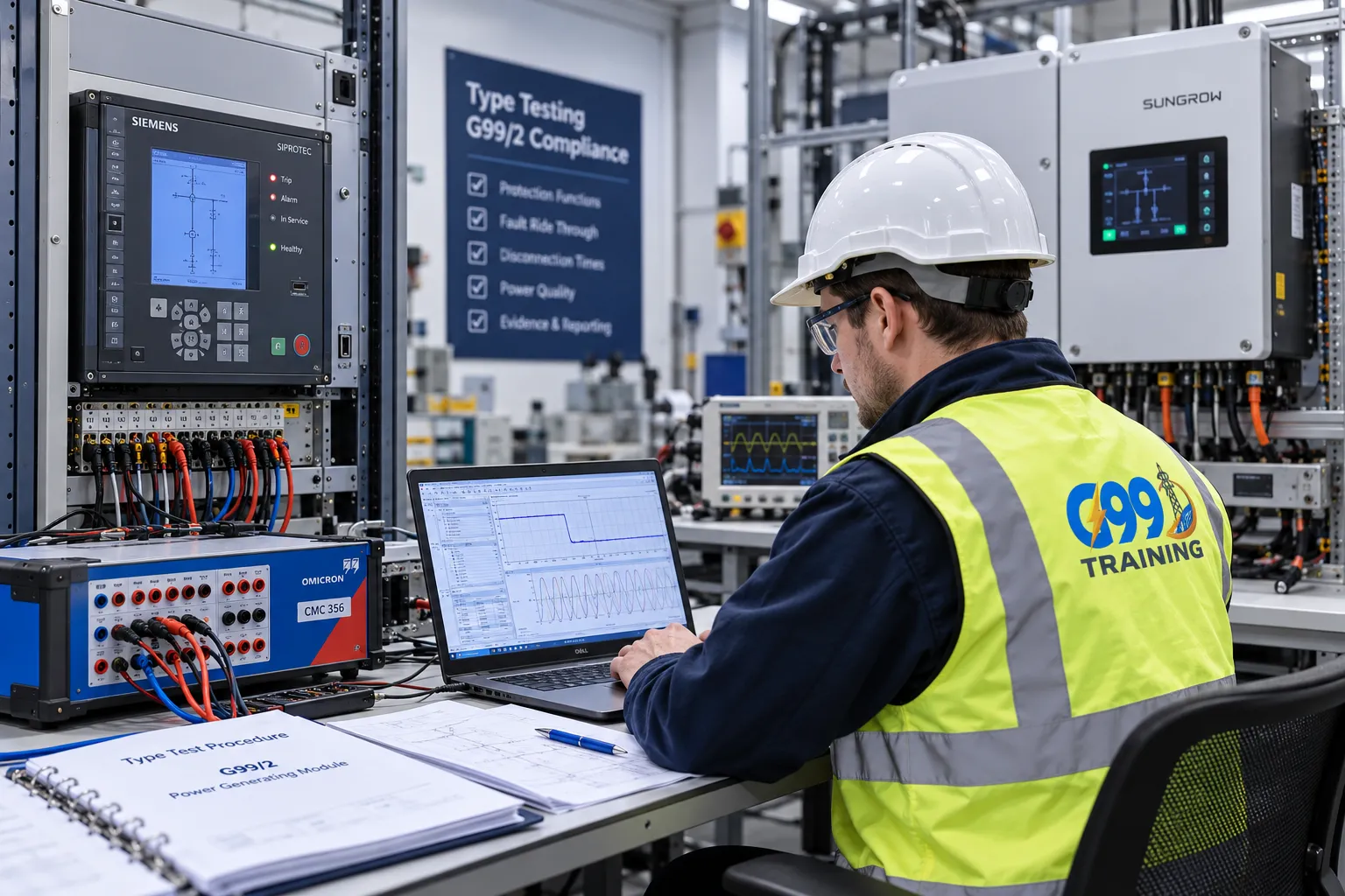Type testing of electrical protection and generating equipment